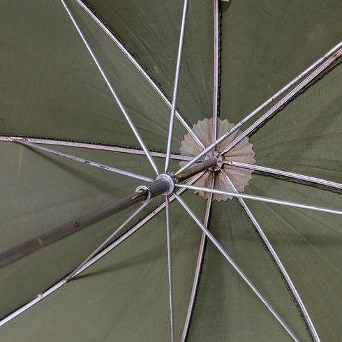 Vintage British small umbrella with plastic handle, green, 63cm, St Michael